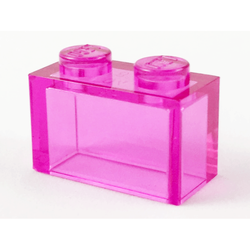 Steen 1x2 zonder onder buis Trans Dark Pink